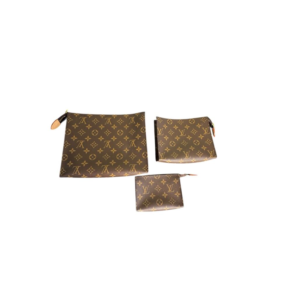 Louis Vuitton Trio Toilet Pouch in Classic Monogram Coated Canvas - Picture 3 of 16